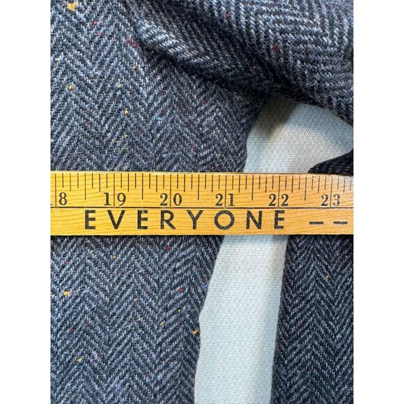 Vintage Circle S Mens Herringbone Blazer Jacket 40L Gray Wool Blend Cowboy Weste - Picture 10 of 16